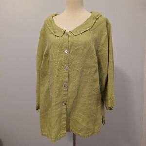 Flax green blouse size M